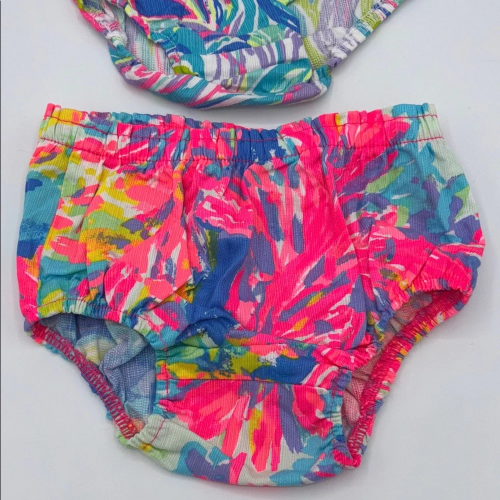 NWOT 2PC Lilly Pulitzer Vibrant Neon Infant 12-18M Diaper Covers